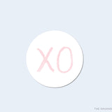 XO Pink Round Stickers