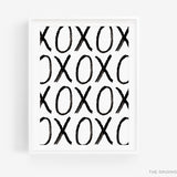 XOXO Modern Black and White Art Print