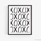 XOXO Modern Black and White Art Print