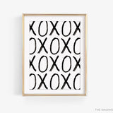 XOXO Modern Black and White Art Print