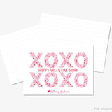 XOXO Pink and Red Pattern Valentine's Day Cards