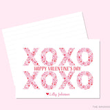 XOXO Pink and Red Pattern Valentine's Day Cards