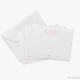 XOXO Pink heart Flat Notes [Sets of 8]