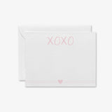 XOXO Pink heart Flat Notes [Sets of 8]