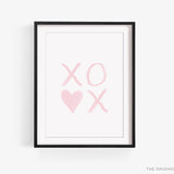 XOXO Pink with Heart Art Print