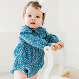 Claire floral smocked bubble