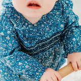 Claire floral smocked bubble