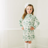 Autumn Toile Turtleneck Dress