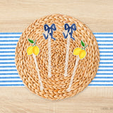 Lemon and Navy Bows Acrylic Drink Stir Sticks