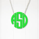 Acrylic Monogram Necklace, Circle Font