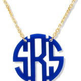 Acrylic Monogram Necklace, Circle Font