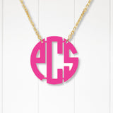 Acrylic Monogram Necklace, Circle Font