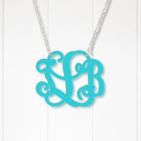 Acrylic Monogram Necklace, Vine Font