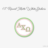 Alpha Chi Omega Round Stickers Officially Licensed