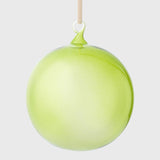 Glass bubble balls, spring green, set of three