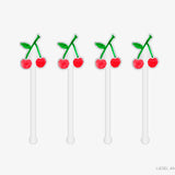 Cherry Acrylic Drink Stir Sticks