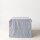 Full Length Fitted Card Tablecloth: Trailing Tulips in Blue