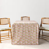 Full Length Fitted Card Tablecloth: Petal Whorl in Pink