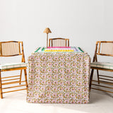 Full Length Fitted Card Tablecloth: Petal Whorl in Pink
