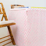 Full Length Fitted Card Tablecloth: Sprig in Pink