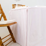 Full Length Fitted Card Tablecloth: Ticking Stripe in Light Pink