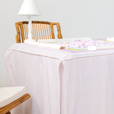 Full Length Fitted Card Tablecloth: Ticking Stripe in Light Pink