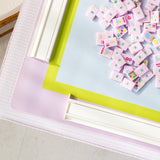 Full Length Fitted Card Tablecloth: Ticking Stripe in Light Pink