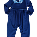 Claire Navy pima girls romper