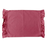 claret red solid ruffle cloth placemats