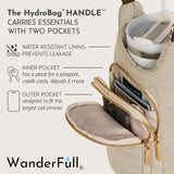 HydroBag® HANDLE®- Gold Shiny with Vegan Leather Trimmed Solid Strap