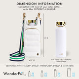 White Ripstop HydroBag® with White, Green, Navy Striped Strap