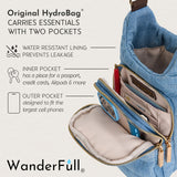 Light Denim HydroBag® with Gold Hardware and Denim overlaid Vegan Leather Strap