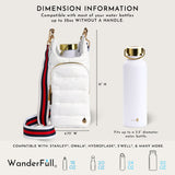 White Ripstop HydroBag® with Red, Navy, White striped strap