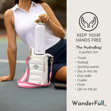 White HydroBag® with Pickleball Embroidery and Striped Strap