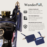 Clear HydroBag® Stadium with Navy Trim and Matching RFID Pouch
