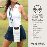 White Ripstop HydroBag® with White, Green, Navy Striped Strap
