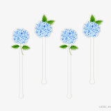 Hydrangea Acrylic Drink Stir Sticks