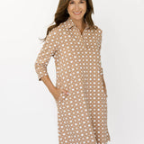 Julia Dress - Boca Grande Cane Marshmallow/Camel
