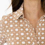 Julia Dress - Boca Grande Cane Marshmallow/Camel