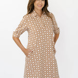 Lizzie Dress - Boca Grande Cane Marshmallow/Camel