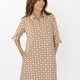 Lizzie Dress - Boca Grande Cane Marshmallow/Camel