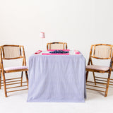 Full Length Fitted Card Tablecloth: Ticking Stripe in Navy