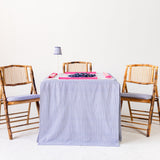 Full Length Fitted Card Tablecloth: Ticking Stripe in Navy