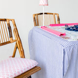 Full Length Fitted Card Tablecloth: Ticking Stripe in Navy