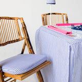 Full Length Fitted Card Tablecloth: Ticking Stripe in Navy