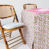 Full Length Fitted Card Tablecloth: Petal Whorl in Pink