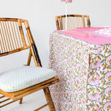 Full Length Fitted Card Tablecloth: Petal Whorl in Pink