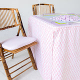 Full Length Fitted Card Tablecloth: Sprig in Pink