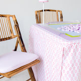 Full Length Fitted Card Tablecloth: Sprig in Pink