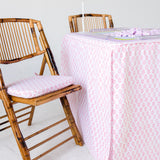 Full Length Fitted Card Tablecloth: Sprig in Pink